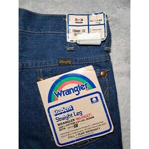 Vintage Wrangler Student Straight Leg Jeans 26x34 Deadstock NWT 70s Made in USA
